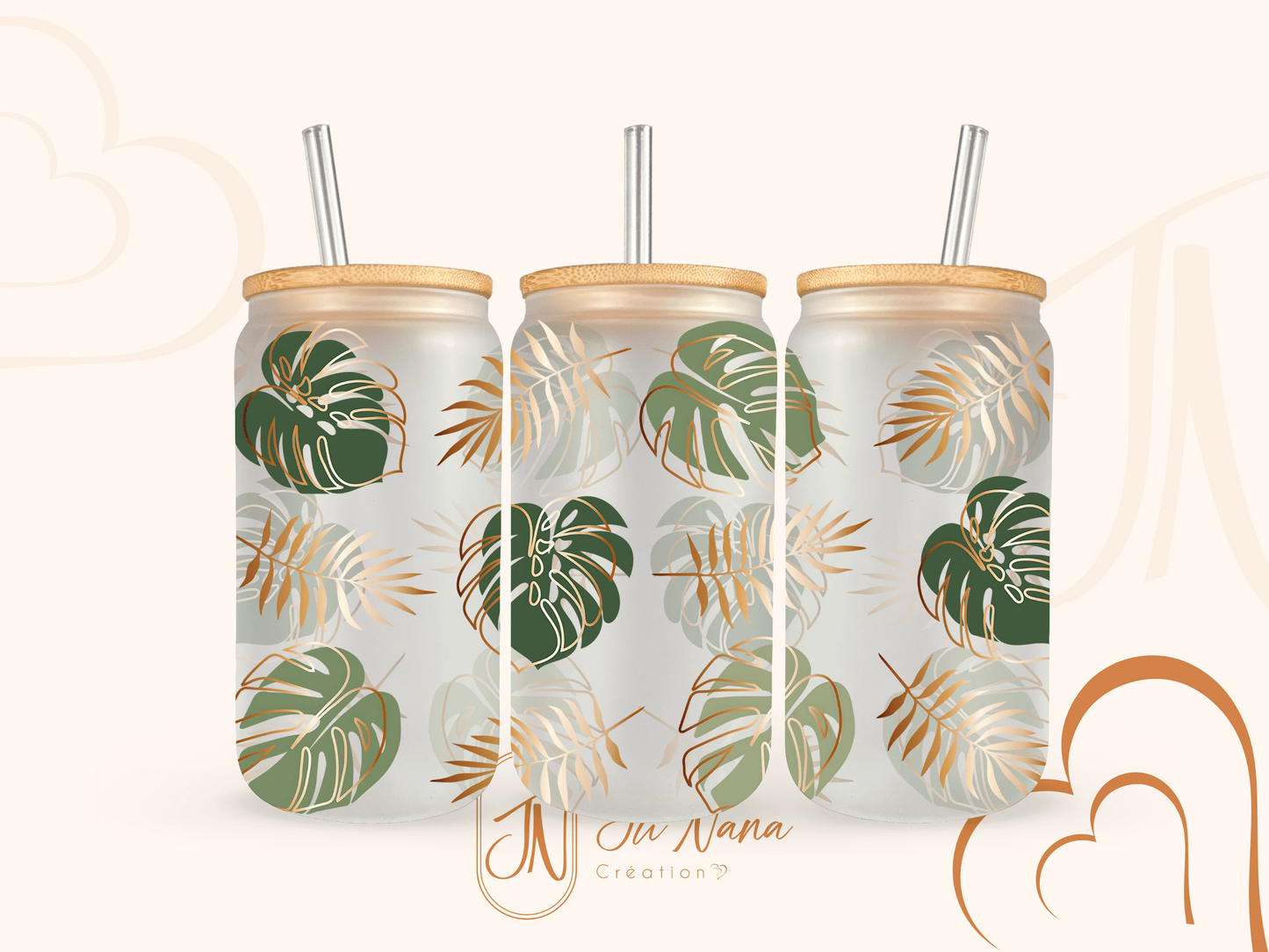 Verre Canette - Monstera Gold