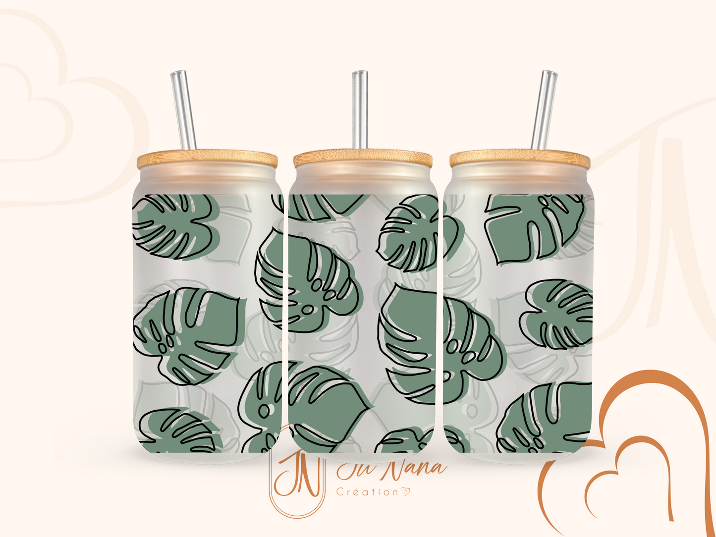 Verre Canette - Monstera